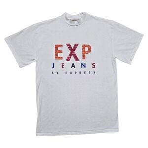 Vintage 90s EXPRESS Jeans Logo Promo Single Stitch USA Made Size Shirt XL‎